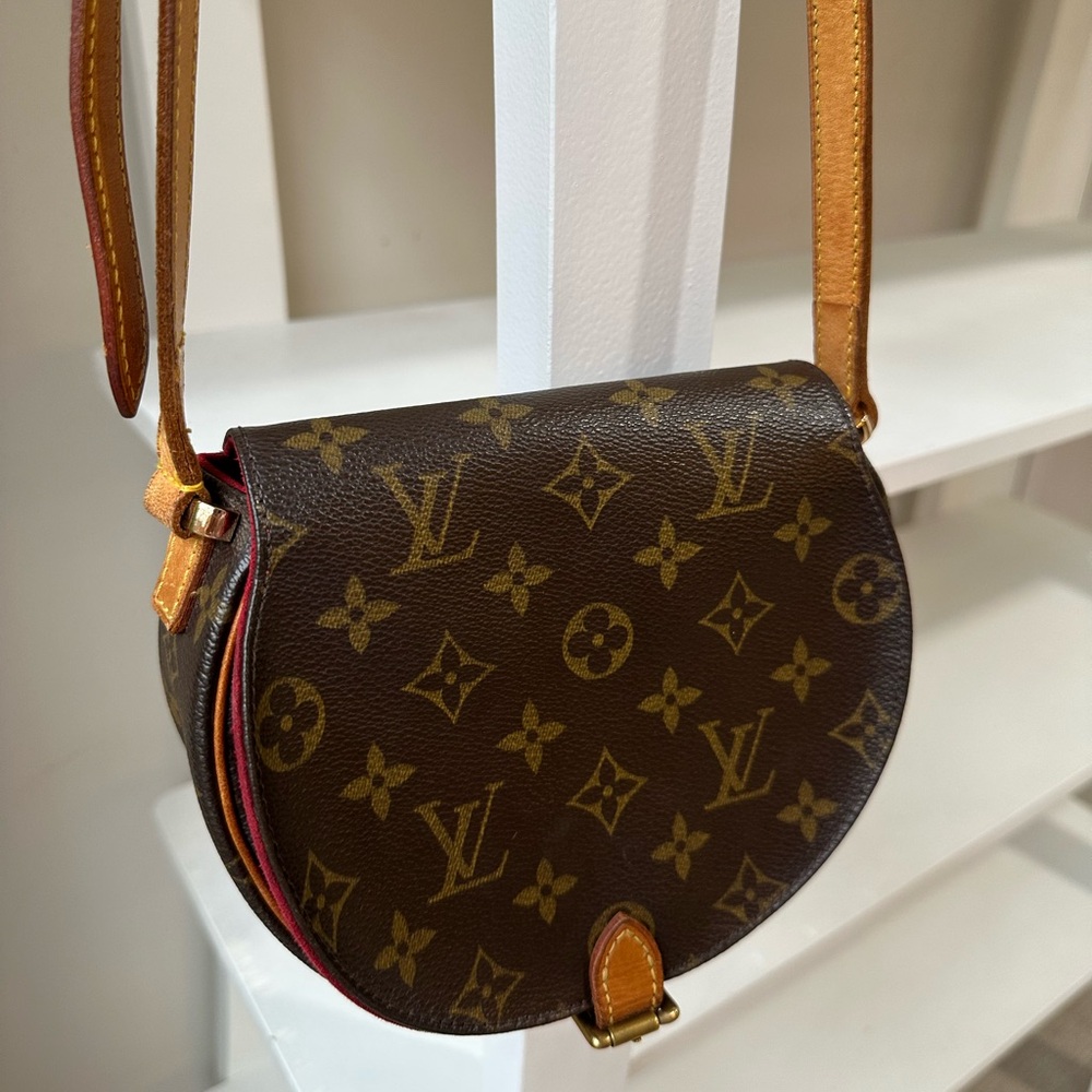 Authentic Louis Vuitton Tambourin Brown Canvas Shoulder Bag